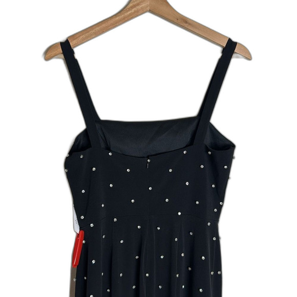 Mac Duggal SLEEVELESS RHINESTONE ENCRUSTED SQUARE NECK MIDI DRESS size 4 - Picture 8 of 10